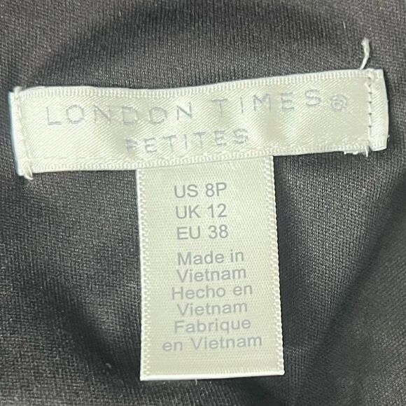 London Times Short Sleeve A-Line Dress in Black/Multi-Color Sequins, Sz 8P. NWT! - Picture 10 of 16